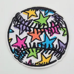 Colorful Stars Baseball/Softball Embroidered HAT/POCKET Patch