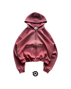 Washed Pink Thermal Zipup