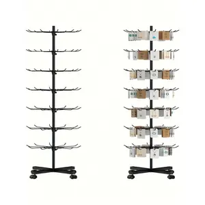 1pc 7-Layer Retail Display Stand, Store Display Stand Rotating Stand, Jewelry Keychain, Socks And Hats, Toy Show Movable Store Rotator, Black, Adjustable Height Valentine Day