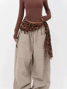 A leopard print belt, Textured belt, jazz dance fart curtain, waist chain, hip scarf, scarf, scarf, shawl, versatile dance accessories, stacked wear, retro women