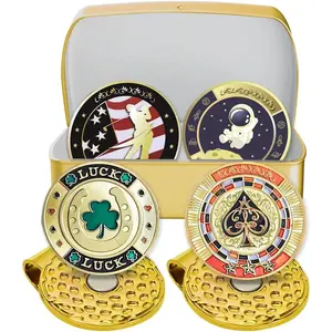 Golf Ball Markers with Hat Clips and Storage Box Value Sets for Men Women Golfer, Removable Attaches Easily to Golf Cap  Gifts Golf Ball Marker hat Clip