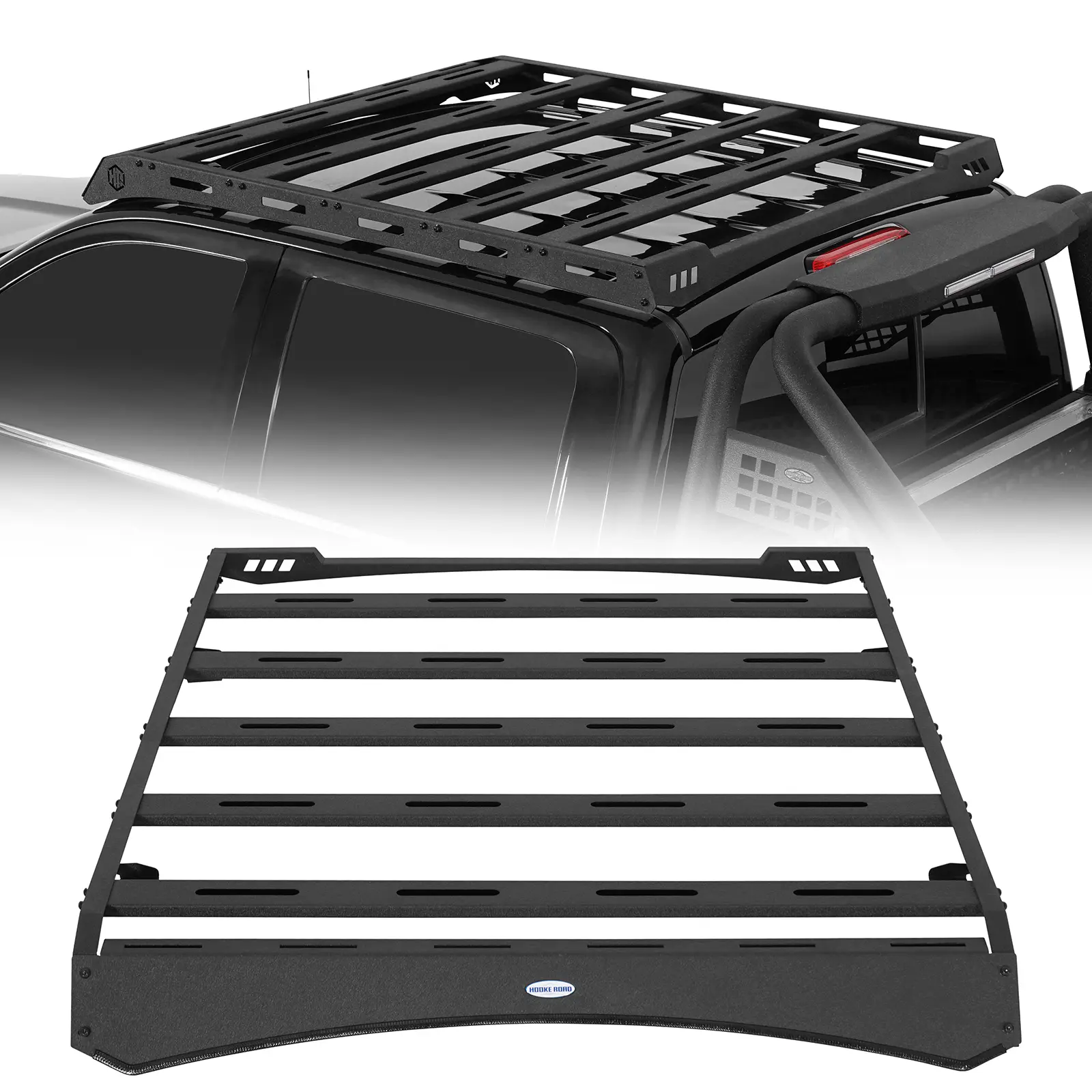 Hooke Road HR Series Carbon Steel Roof Rack with Cross Bars, 330-lb Secure Load Capacity, Compatible with 2014-2018 GMC Sierra 1500 Crew Cab