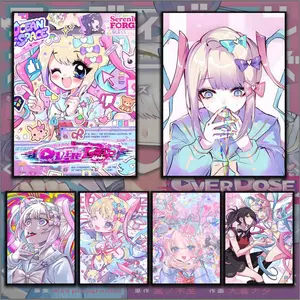 Anmie N-NeedyS Girl O-Overdose Game Cute Girl Poster Sticky Waterproof Wall Art Anime Design High Quality Print Aesthetic Home Living Bedroom Decor Trendy Room Decoration Easy-To-Apply Gift Durable