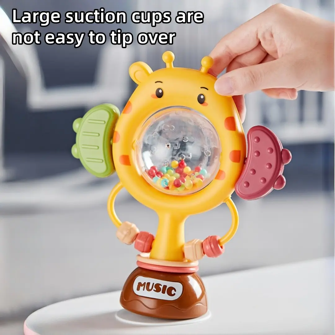 Baby Play Toys 6-12 Months, 3-Piece Set High Chair Suction Bowl Rattle, Sensory Development Toy, Unisex, Birthday Christmas Gift