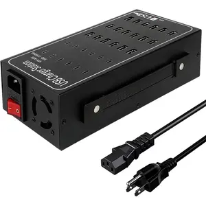 Multiport USB C Charger Block , 150W (30A) 30 Port USB  Station with Auto Detect, Multi USB Charger Station with Type-C 3A for Smartphone Tablets Multiple Devices