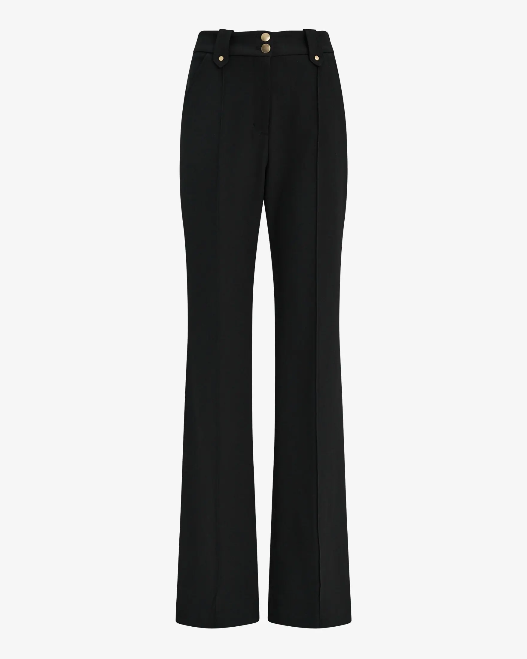 Express Editor High Waisted Pintuck Flare Trouser in Studio Stretch Twill