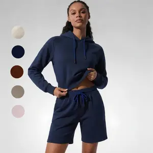 NELEUS Women's 2 Piece Modal Casual Tracksuit Outfit, Long Sleeve Hooded Sweatshirt & Drawstring Bermuda Shorts Set summerwins