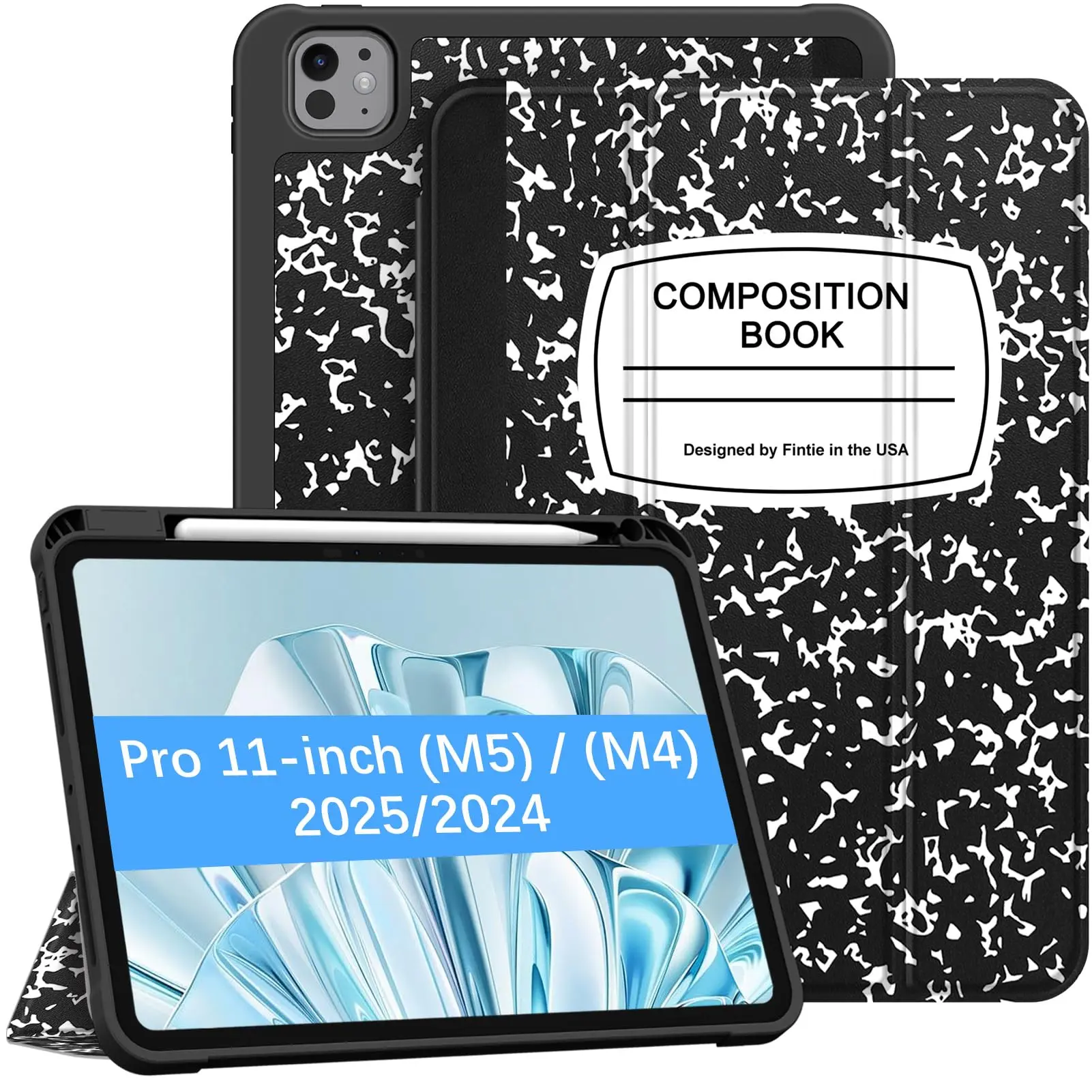 Fintie Slim Case for iPad Pro 11-inch M5/M4 Chip - Trifold iPad Case, Soft TPU Back, Built-in Pencil Holder, Auto-Wake/Sleep Function, iPad Accessories