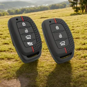 Silicone Rubber Remote Key Fob Case Cover, Anti-Scratch Shockproof Protective Shell, Car Key Protector, for Hyundai Models: Tucson, Sonata, Creta, Ix25, Ix35, Ix45, I10, I20, I30, I40, Verna, Solaris, Mistra, Elantra, Accent