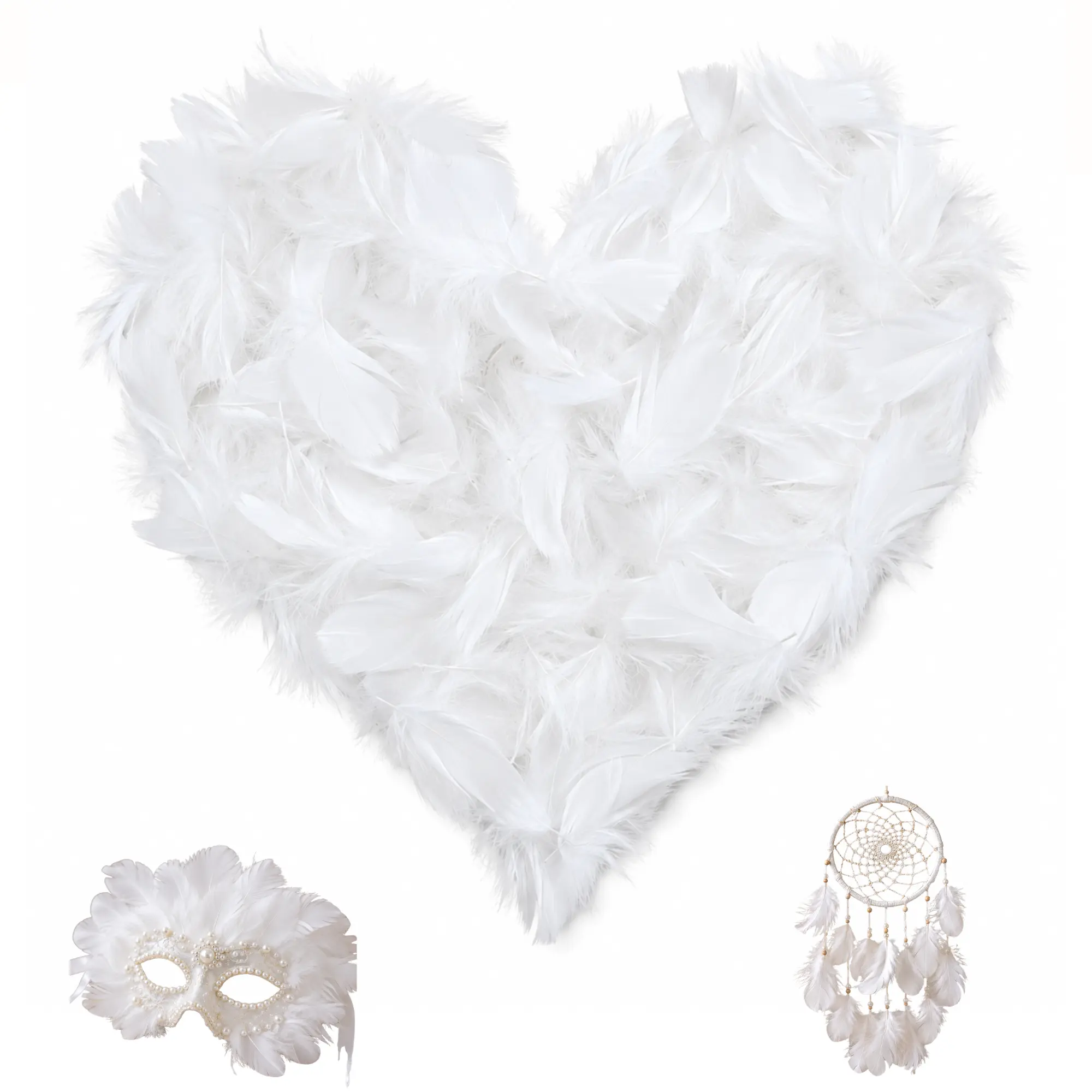 White Feathers for Crafting, DIY Dream Catchers Supplies, Party Decorations, 1.5" ~ 2", 400 Pcs