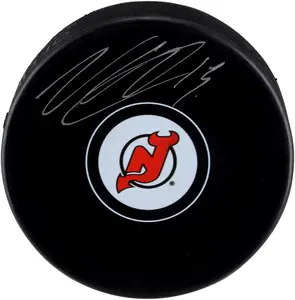Nico Hischier New Jersey Devils Autographed Hockey Puck - Fanatics Authentic Certified