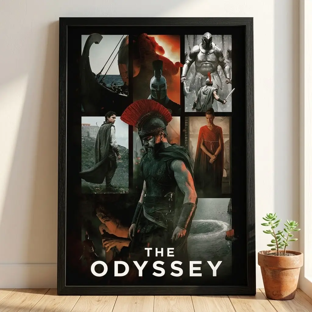 The Odyssey Poster, Epic Adventure Movie Wall Art, Greek Mythology Film Print, Cinematic Home Decor, Movie Room Decor, No Frame
