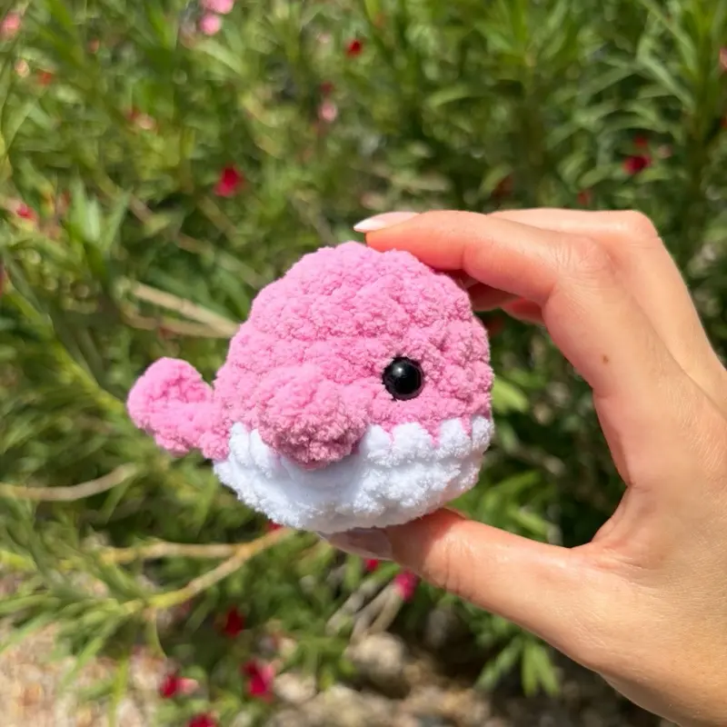 Crochet Whale Plush Toy - Color Choice - 2" x 3" Crochet Whale Plush Toy - Color Choice - 2" x 3"