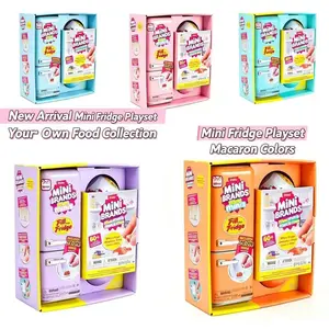 Mini Refrigerator Toy Set with Surprise Mini Food Accessories, Collectible Mini Fridge Playset for Kids, Dollhouse Kitchen Toys, Mystery Capsule Toy, Mini Brands Inspired Refrigerator, Pretend Play Food Storage Set, Birthday Gift for Girls Boys,