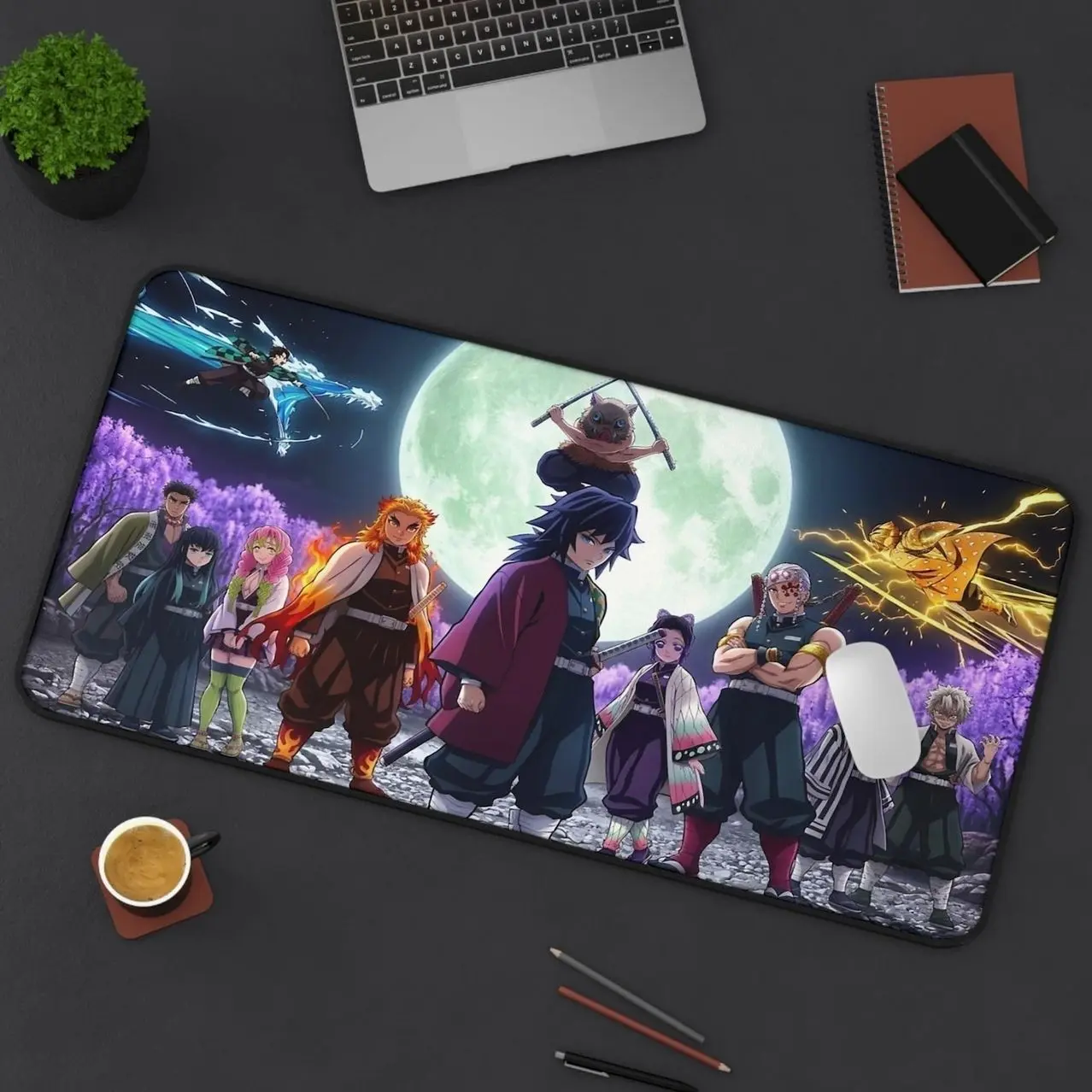 Demon Slayer Hashira Characters Deskmat | Manga Anime Themed XL Gaming Mousepad | Anime Gamer Playmat | Aesthetic Manga Setup Gift for Otaku
