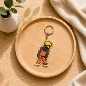 Ninja Anime Acrylic Keychain, Orange Hero Cartoon Charm, Kawaii Manga Key Ring, Cute Bag Accessory, Gift for Anime Fans Friends