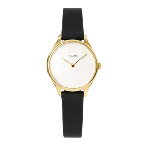 Mini Lune - Gold - Black Leather