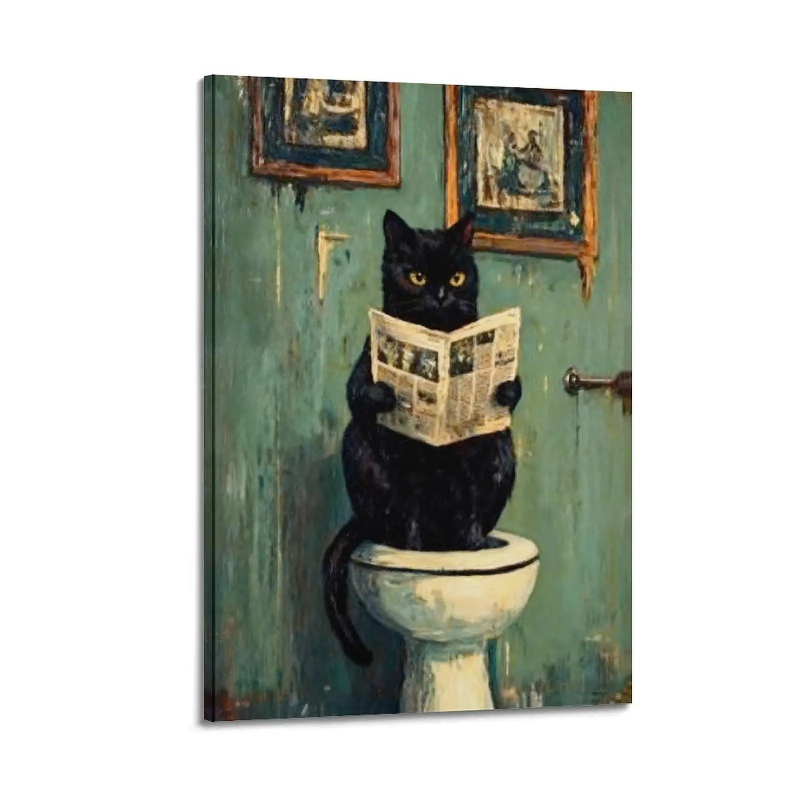 Aesthetic Frameless Canvas Poster - Art Work for Wall Decor, Graphic Prints, Cat-Themed Home Decor Ornaments, Ideal for Living Room & Bedroom, Perfect Gift for Home Supplies Enthusiasts