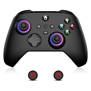 JORREP Controller for Xbox, Xbox One, Xbox One X|S, Xbox Series X|S, 2.4GHz Wireless Controller with RGB Light, Turbo Function and Motion Sensor, Thumb Caps Included - Black