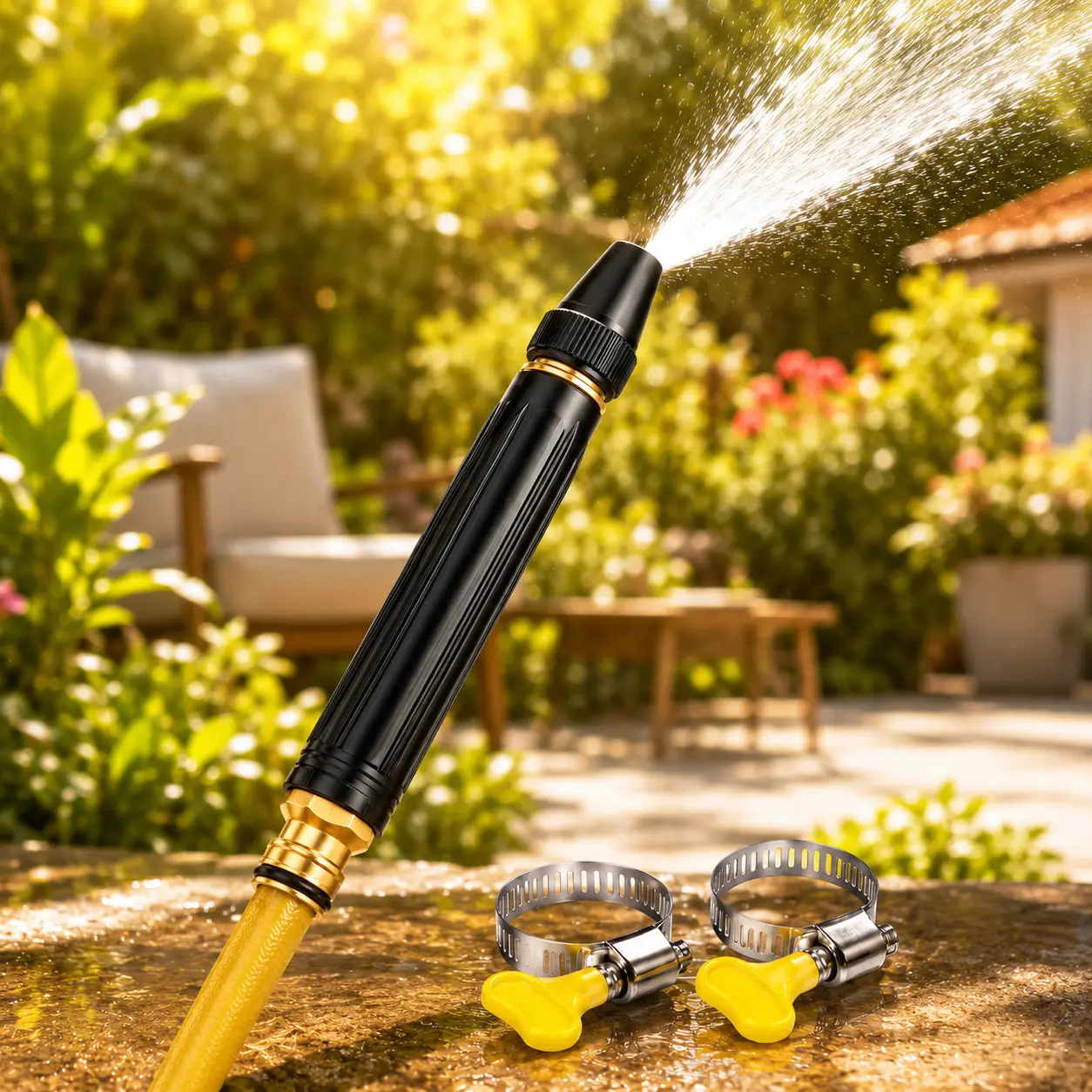 High Pressure Hose Nozzle – Powerful Car Wash Sprayer & Garden Watering Wand, Adjustable Spray Modes for Cleaning, Pets & Outdoor Use