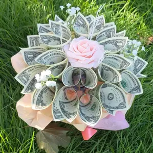 Faux Rose Bouquet with Stemless Wine glass gift Bouquet realoned0llarbi11s