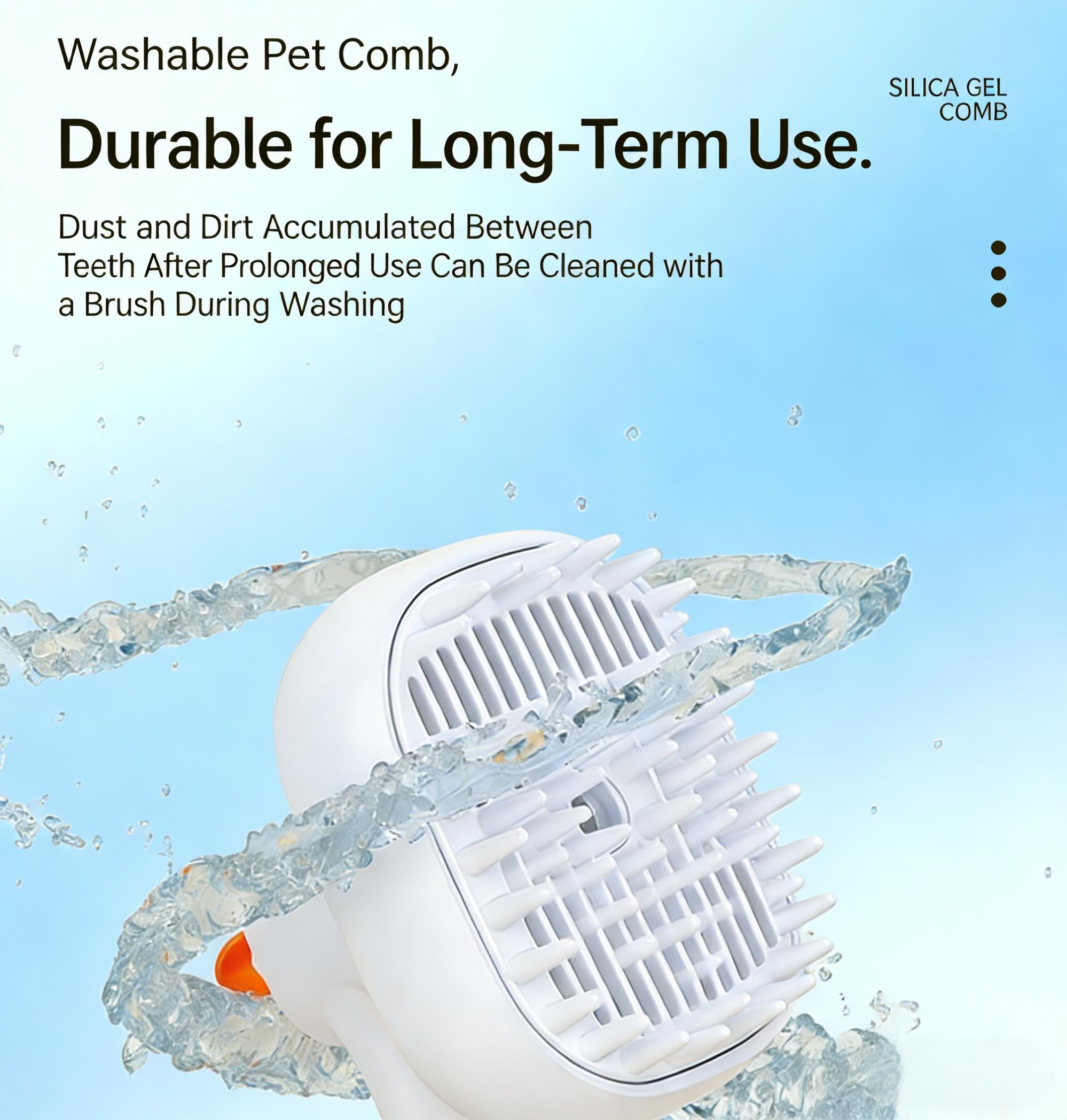 Pet Dogs and Cats  Pet Soft Bristle Massage Spray Comb Fur Care Silicone Pet Spray Comb Pet Grooming Cleaning Supplies Hassle-free Household Cleaning Pet Deshedding Brush  Remove Loose Undercoat Fur Flying Fur cat stuff for indoor dogaccessories pet stuff