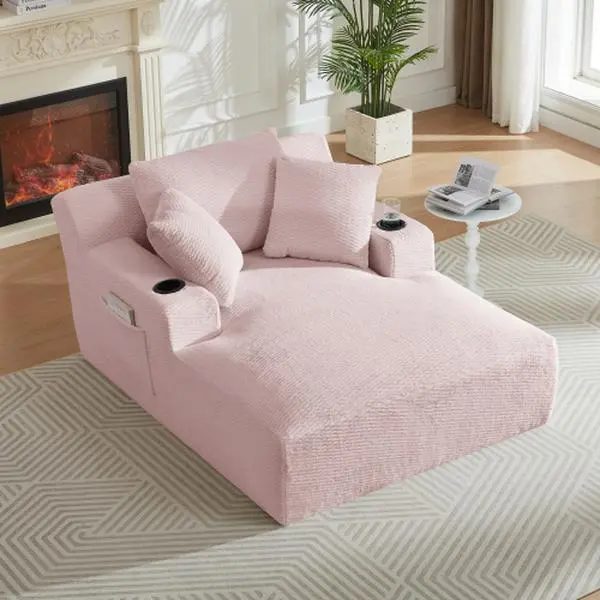 Indoor Oversized Convertible Chair Bed - No Assembly Required Comfy Chaise Lounge for Living Room, Office
