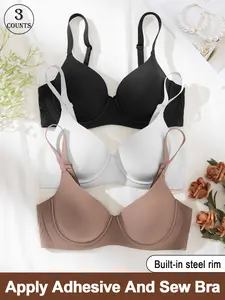 3pcs jellybra seamlessbra supportivebra smooth fit no pressure breathable comfort for lounge daily and active wear