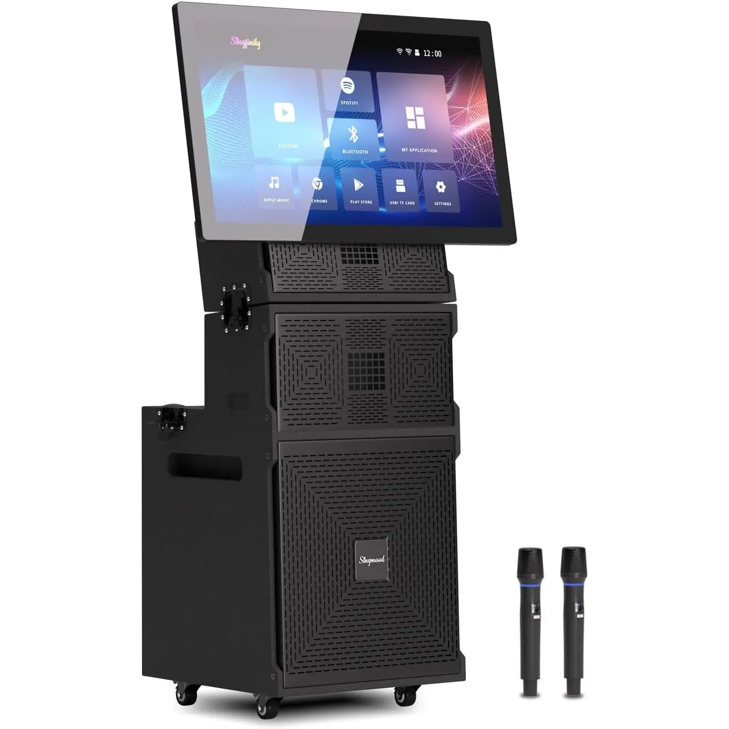 Karaoke Machine for Adults with Lyrics Display, Portable Built-in 22 Inches Tablet with 2 Wireless Microphones,1200W Peak Power Bluetooth Portable Karaoke System for Any Occasion (S-200) (22 inch)