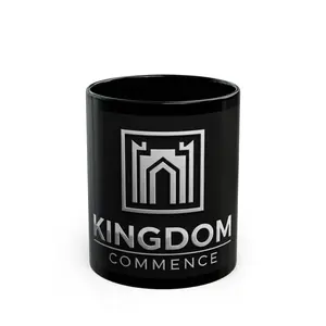 Kingdom Commence logo Black Mug | Black Ceramic Mug