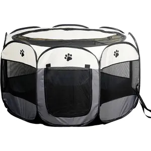 Portable Dog Playpen Foldable Pet Tent Kennel for Outdoor Travel Puppy Fence Large Cat Cage Indoor Use Easy Assembly No Tools