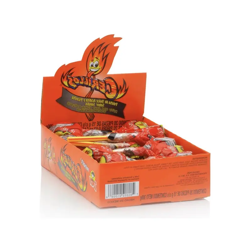 Indy Cerillos Sour Spicy Watermelon Lollipops mexican Candy 20 Pieces