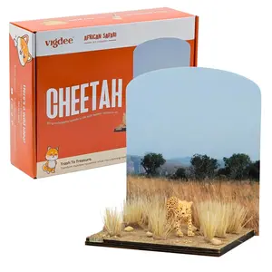 Cheetah Craft Kit with Wild Wonders Pamphlet & Keyring Keepsake for Wildlife Conservation Learning