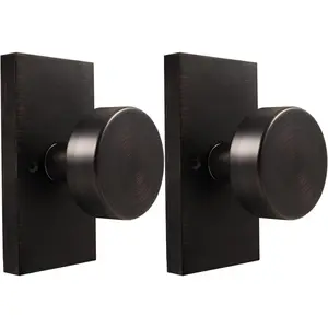 Dummy Door Knobs Interior, Inactive Door Knobs for Closet, Single-Side Dummy Door Handle(Oil Rubbed Bronze 2 Pack