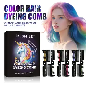 6-Piece Colorful Hair Dye Stick Set with Disposable Folding Comb, Portable Easy-to-Use Hair Mascara for Beauty & Haircare Styling