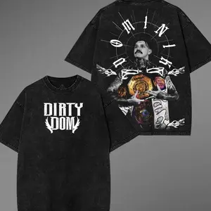 WFU - Dominik Mysterio Wash T-Shirt – Oversized Retro Graphic Tee Inspired by WWE Judgment Day Era, Wrestling Streetwear Merch & Rising Star Legacy cotton unisex classic fan gift top Fabric Menswear casual shirt wwe fan legend EA5