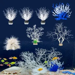 7PCS Artificial Plant Set Fish Tank Decorations Landscaping Supplies Fish Tank Aquarium Plants Plastic Artificial Plants Fish Tank Decorations