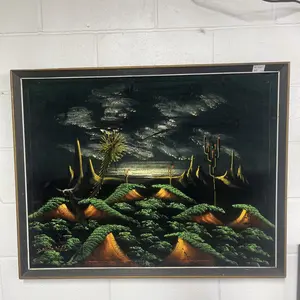 SIGNED MID CENTURY VELVET PAINTING