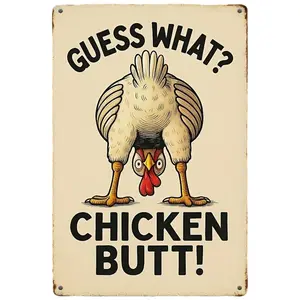 8x12 Inch Funny Vintage Chicken Coop Aluminum Sign Rustic Wall Art Home Decor Products for Home Bar Cafe Restaurant Farmhouse Humor Plaque Kitchen Garage Retro Chicken Design Easy to Hang Perfect Country Home Decoration Gift
