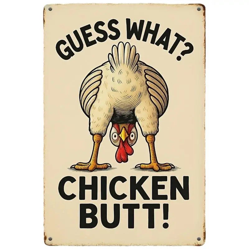 8x12 Inch Funny Vintage Chicken Coop Aluminum Sign Rustic Wall Art Home Decor Products for Home Bar Cafe Restaurant Farmhouse Humor Plaque Kitchen Garage Retro Chicken Design Easy to Hang Perfect Country Home Decoration Gift