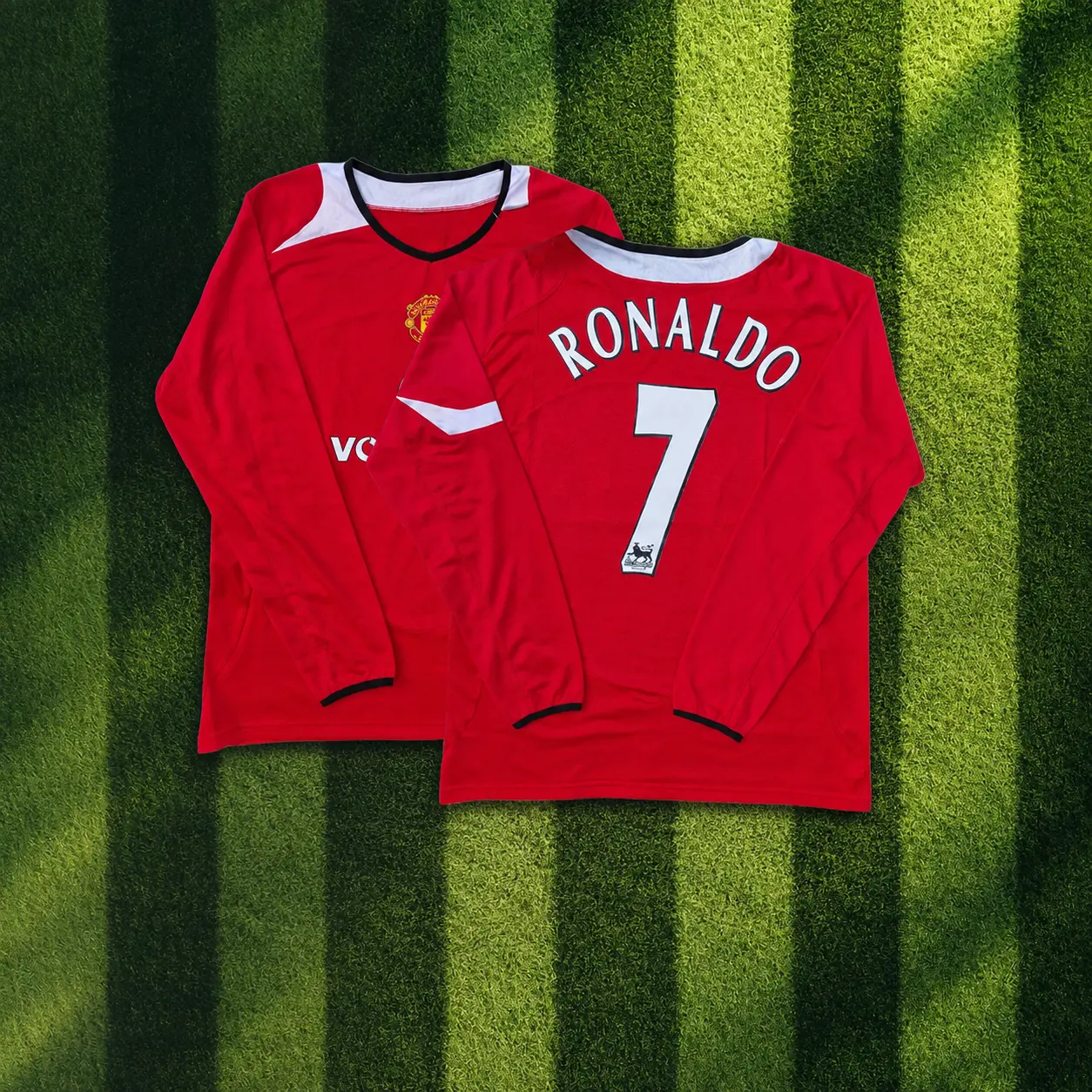 CR7 Retro Long Sleeve Jersey #7 - 2008 Red, All Size S-5XL, CR7 Fans Jersey