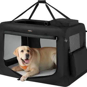 SONGMICS HOME Feandrea Collapsible Soft Dog Crate, Portable Travel Dog Crate for Indoor and Outdoor Use, Dog Carrier Kennel with Safety Zippers, for Living Room, Car, Travelling, Camping