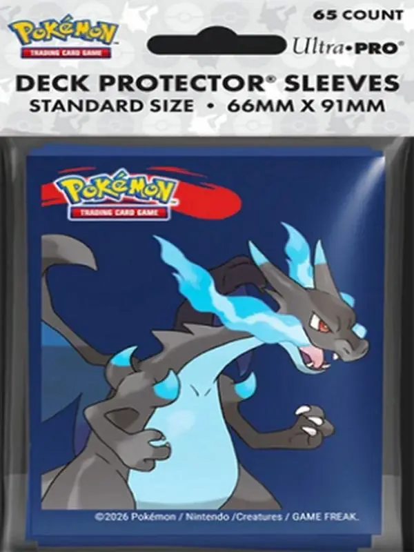 Ultra Pro Pokemon Supplies - Deck Protector Sleeves - MEGA CHARIZARD X [65 Sleeves]