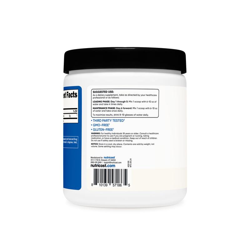 Nutricost Micronized Creatine Monohydrate Powder featuring Frozen Lemonade and Island Cooler