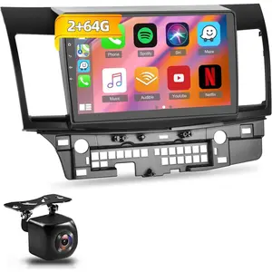 10 Inch Car Radio Stereo for 【Mitsubishi Lancer 2008 2009 2010 2011 2012 2013 2014 2015 2016 2017】 Android 13 Head Unit with CarPlay Android Auto GPS WIFI SWC FM Camera