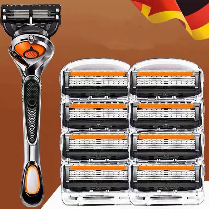 Men's Manual Shaving Razor Set, Daily Shaving Tool, Stainless Steel Shaver, All Metal Shaver, Stainless Steel 5 Layer Sharp Blades, Rust-Resistant, Easy Replacement, Washable Material, Comfortable Shave Experience, Razors Set