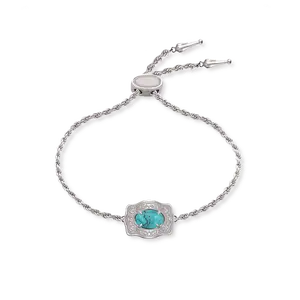 Ultra Mini Belt Buckle Bracelet (Oasis) - Silver