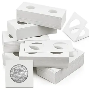 300 Pcs Cardboard Coin Holder, 6 Sizes 2" x 2" Currency Holders for Coin Collection Supplies