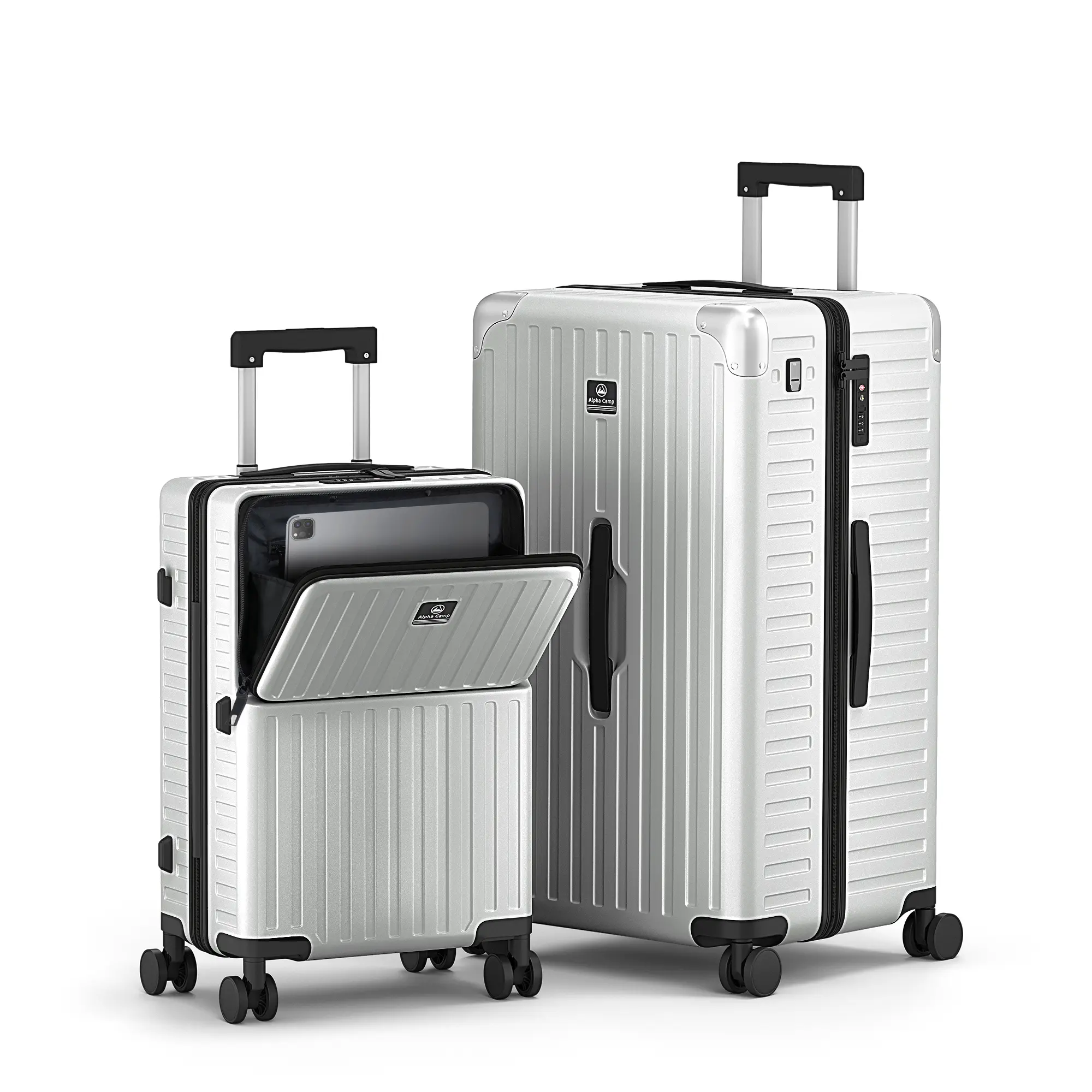PHIVILLA 20/28 Inch Trunk Luggage, Hardside Large Checked Suitcase with TSA | Polycarbonate Shell Aluminum Corner, Large Capacity 98L, USB Charging, Cup Holder, 360° Spinner Wheels, Travel & Business,TikTokShopBackToSchool