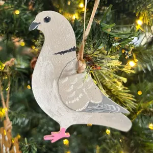 Hand painted Collared Dove Ornament - Elegant Design with Unique Features for Home Decor